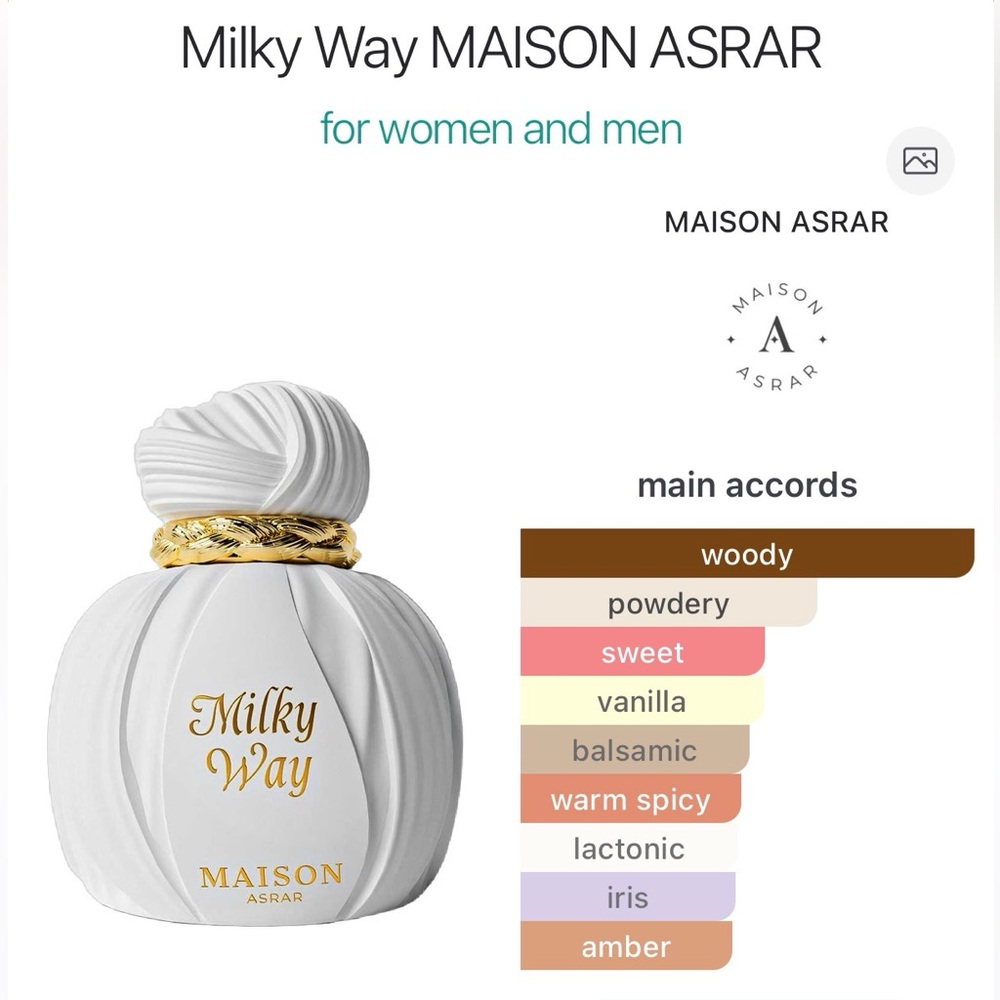 Maison Asrar Milky Way by Gulf Orchid - Creamy
Sweet Unisex - 3.4 - Picture 6 of 7